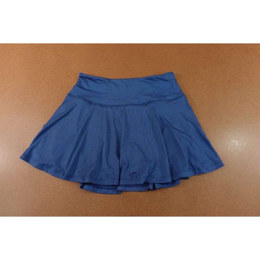 Santiny Womens Size Medium Blue High Rise Pocketed Mesh Short Lined Skirt NWT